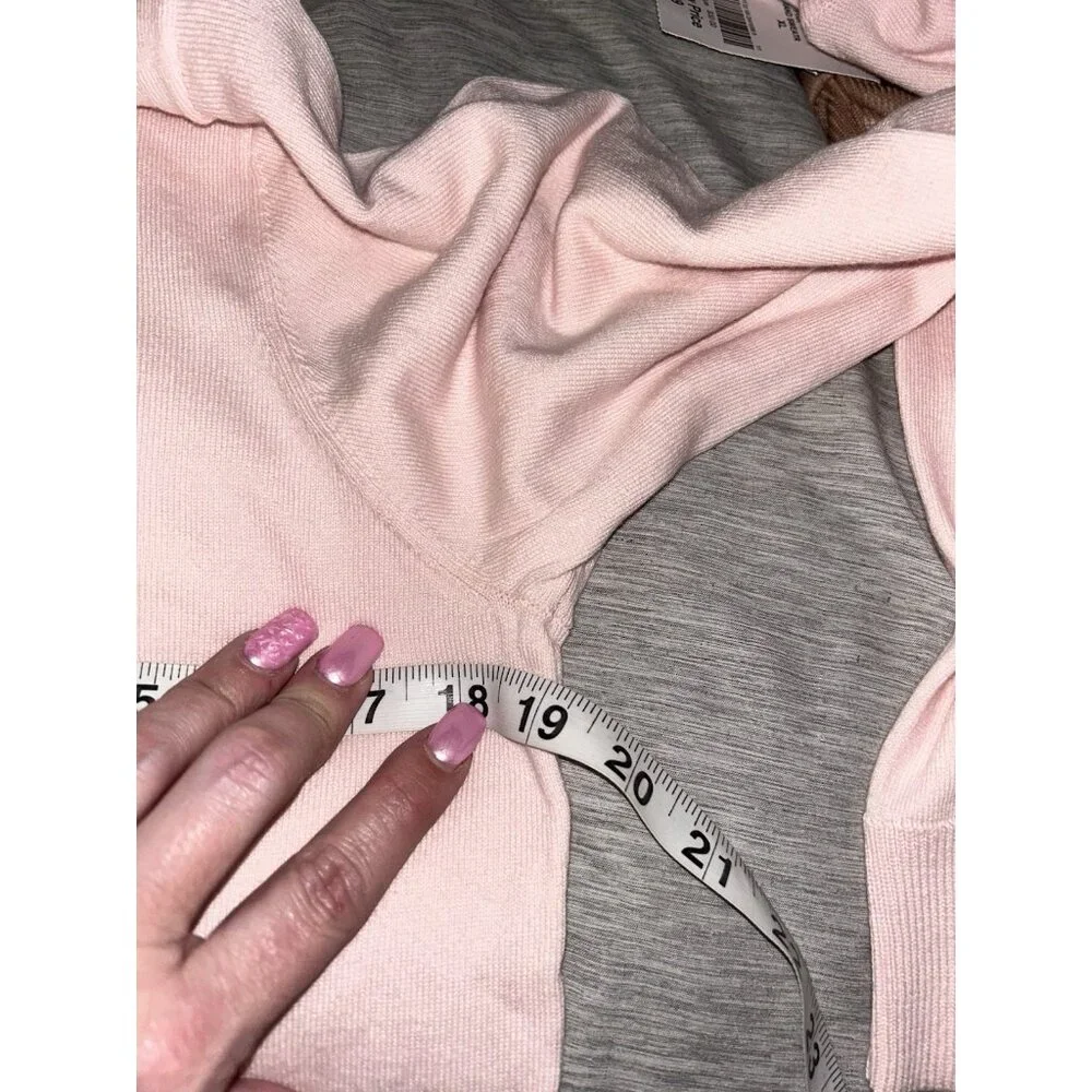 Tommy Hilfiger Pink Turtleneck Button Cuff Contemporary Sweater Top Size Large